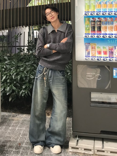 「WESTBOY(ウエストボーイ)の厚底 レザースニーカー WO25S13SH09【WB ORIGINALS】(スニーカー)」を使った、Harutoさん(メンズ・180cm)の秋コーディネート