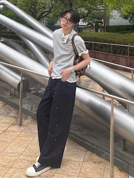 「YOLO（ヨーロ）のアイテム」を使った、Harutoさん（メンズ・180cm）の春コーディネート