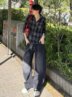 「GRL（グレイル）のアイテム（バッグ）」を使った、Harutoさん（メンズ・180cm）の春コーディネート