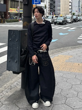 「YOLO（ヨーロ）のアイテム」を使った、Harutoさん（メンズ・180cm）の夏コーディネート