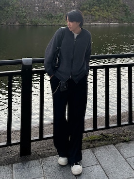 「WISH FOR EVER（ウィッシュフォーエバー）のSTUDS DESIGN COIN CASE / スタッズデザインコインケース（コインケース）」を使った、Harutoさん（メンズ・180cm）の秋コーディネート