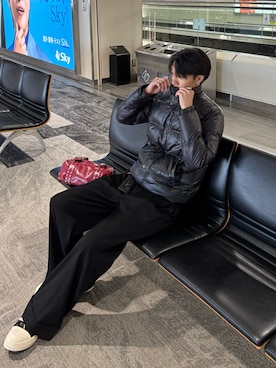 「アイテム（ダウンジャケット/コート）」を使った、Harutoさん（メンズ・180cm・10代）の秋コーディネート