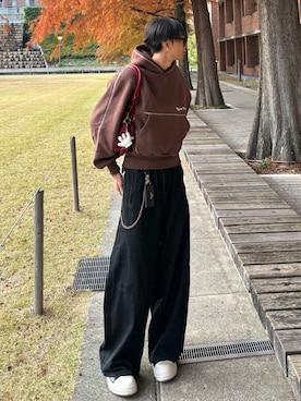 「アイテム（トップス）」を使った、Harutoさん（メンズ・180cm・10代）の秋コーディネート