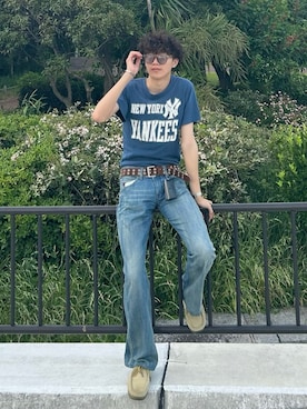 「Clarks（クラークス）のCLARKS/クラークス Wallabee/ワラビー（ブーツ）」を使った、Harutoさん（メンズ・180cm・20代）の夏コーディネート