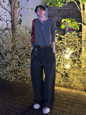 「Adoon plain（アドーンプレーン）のアイテム」を使った、Harutoさん（メンズ・180cm）の春コーディネート