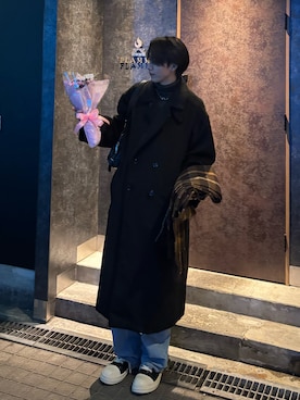 「Adoon plain（アドーンプレーン）のアイテム（トップス）」を使った、Harutoさん（メンズ・180cm）の冬コーディネート