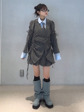 「アイテム（テーラードジャケット）」を使った、TOAさん（レディース・156cm）の夏コーディネート