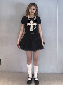 クロスレースドッキングTシャツ｜ジュエティ（jouetie）公式通販