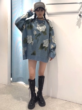 「アイテム（キャップ）」を使った、TOAさん（レディース・156cm）の秋コーディネート