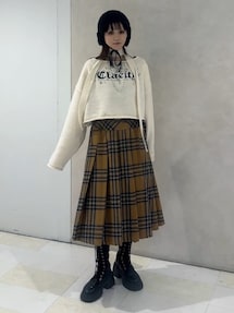 jouetie スカート ウールライクプリーツミドルチェックスカート ウールライクプリーツミドルスカート｜ジュエティ（jouetie