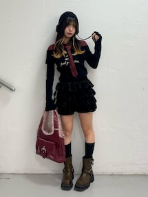 jouetie❤️プラットフォームショートエンジニアブーツ❤️ブラック セール】プラットフォームショートエンジニアブーツ 厚底 靴（ブーツ