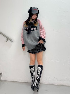 「スカートコーデ」｜「アイテム（帽子）」を使った、MOMOさん（レディース・160cm）の秋コーディネート