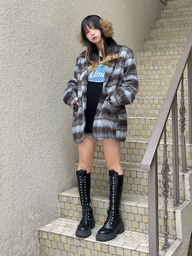 「アイテム（セットアップ）」を使った、MOMOさん（レディース・160cm）の秋コーディネート