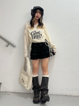「アイテム（キャスケット）」を使った、MOMOさん（レディース・160cm）の秋コーディネート