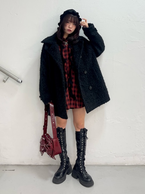 フリルケーブルバラクラバ ニットフード ニットキャップ（ニット