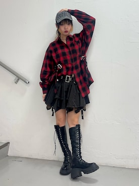 「アイテム（帽子）」を使った、MOMOさん（レディース・160cm）の秋コーディネート