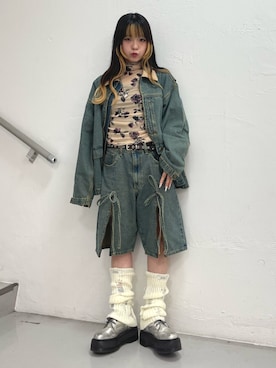 「アイテム（ジャケット/アウター）」を使った、MOMOさん（レディース・160cm）の夏コーディネート