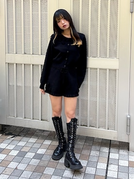 「アイテム（セットアップ）」を使った、MOMOさん（レディース・160cm）の秋コーディネート