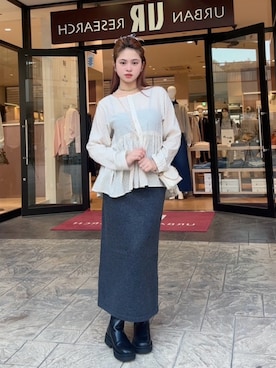 「アイテム（バレッタ/ヘアクリップ、ホワイト系）」を使った、Princessさん（レディース・156cm）の秋コーディネート