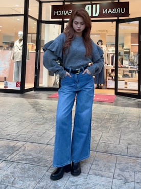 「URBAN RESEARCH（アーバンリサーチ）のアイテム（デニムパンツ）」を使った、Princessさん（レディース・156cm）の秋コーディネート