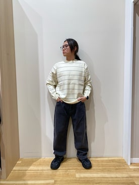 「アイテム（ニット/セーター）」を使った、YUANさん（メンズ・168cm）の秋コーディネート