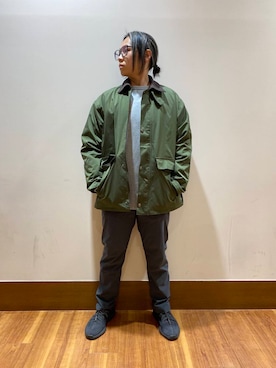 「アイテム（ミリタリージャケット）」を使った、YUANさん（メンズ・168cm）の秋コーディネート