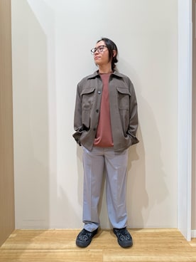 「ITEMS URBANRESEARCH（アイテムズ アーバンリサーチ）の2way ストレッチ比翼ジャケット（その他アウター、グリーン系）」を使った、YUANさん（メンズ・168cm）の春コーディネート