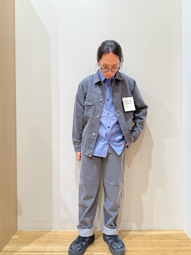 「ITEMS URBANRESEARCH（アイテムズ アーバンリサーチ）の『セットアップ対応』SOFT FEEL DENIM 5POCKET ジーンズ（その他パンツ、グレー系）」を使った、YUANさん（メンズ・168cm）の夏コーディネート