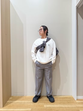 「アイテム（パンツ）」を使った、YUANさん（メンズ・168cm）の秋コーディネート