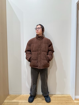 「アイテム（ダウンジャケット/コート）」を使った、YUANさん（メンズ・168cm）の秋コーディネート