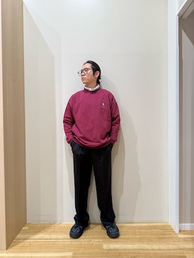 「アイテム（スウェット）」を使った、YUANさん（メンズ・168cm）の秋コーディネート