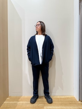 「ITEMS URBANRESEARCH（アイテムズ アーバンリサーチ）の『洗濯可』SMART-air 調温 ノーラペルジャケット(楽着シリーズ)（ノーカラージャケット、ブルー系）」を使った、YUANさん（メンズ・168cm）の春コーディネート