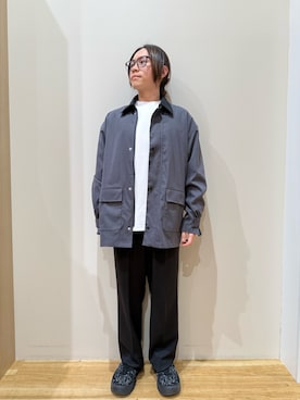 「ITEMS URBANRESEARCH（アイテムズ アーバンリサーチ）の襟配色 ハンティングジャケット（その他アウター、グレー系）」を使った、YUANさん（メンズ・168cm）の春コーディネート