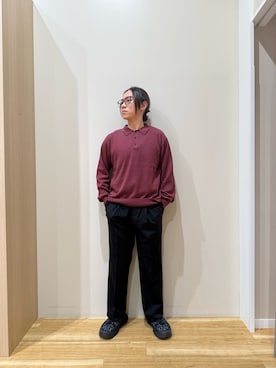 「アイテム（ニット/セーター）」を使った、YUANさん（メンズ・168cm）の秋コーディネート