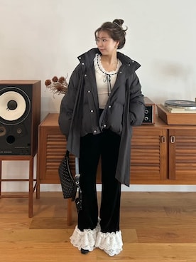 「アイテム（ヘアピン）」を使った、LILY BROWNさん（レディース・150cm）の秋コーディネート