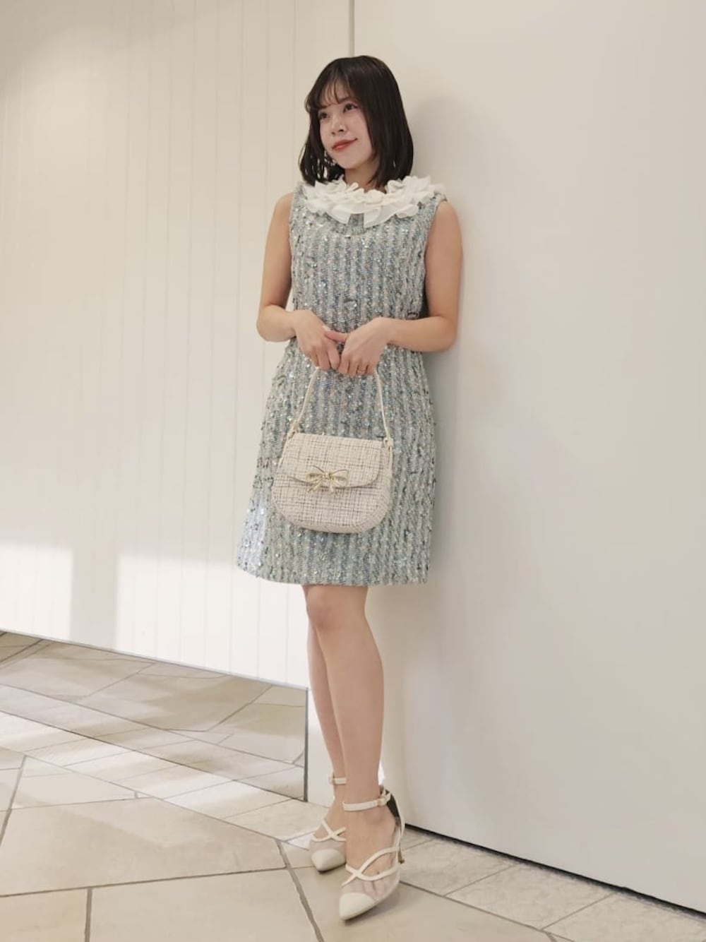 L.B CANDY STOCK]フリルカラー付き2wayミニワンピースを使った人気