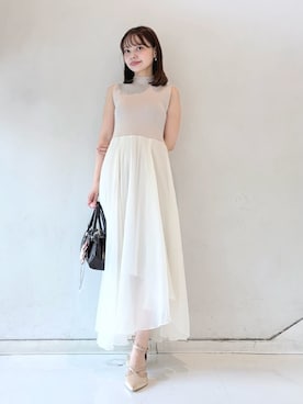 「LILY BROWN（リリーブラウン）のハートパンプス（パンプス、ゴールド系）」を使った、LILY BROWNさんの夏コーディネート