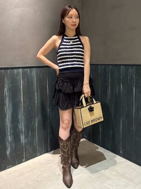 「LILY BROWN（リリーブラウン）のアイテム（スカート）」を使った、LILY BROWNさん（レディース・155cm）の夏コーディネート
