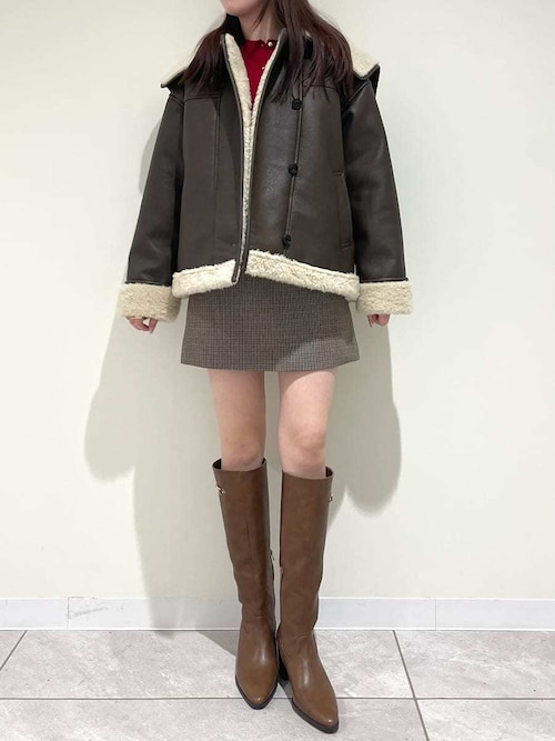 ビックカラーボアジャケット（ブルゾン）｜LILY BROWN（リリーブラウン