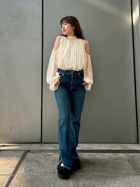 「LILY BROWN（リリーブラウン）の【LILY BROWN Lingerie】バッククロスブラレット（ブラジャー、ホワイト系）」を使った、LILY BROWNさんの夏コーディネート