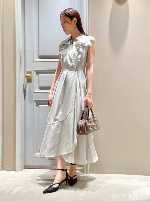 LILY BROWN ラッフルフリルティアードシャツワンピース lily brown