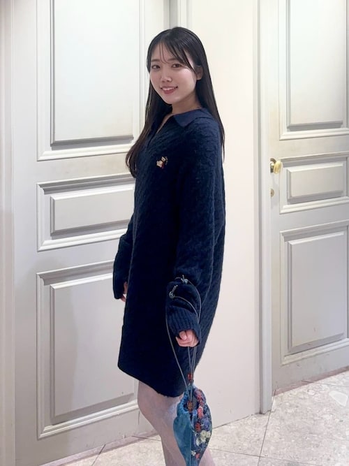 Lily Bearケーブルニットワンピース