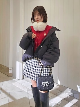 「アイテム（イヤーマフ）」を使った、LILY BROWNさん（レディース・150cm）の秋コーディネート