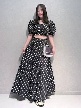 「クロップド丈」｜LILY BROWNさん（レディース・153cm）の夏コーディネート