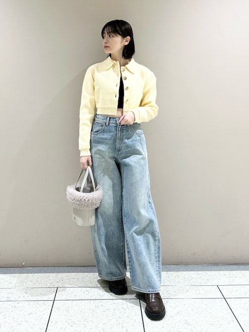 最安値 LILY BROWN フォックスブレンドトリムニットジャケット LILY BROWNリリー ブラウン フォックスブレンドトリムニット