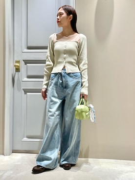 「春ニット」｜「アイテム（財布/小物）」を使った、LILY BROWNさん（レディース・156cm）の春コーディネート