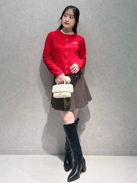 「LILY BROWN（リリーブラウン）のアイテム（カーディガン/ボレロ）」を使った、LILY BROWNさん（レディース・153cm）の冬コーディネート