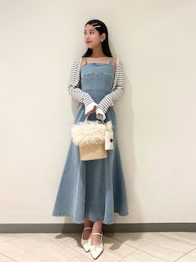 「クロップド丈」｜LILY BROWNさん（レディース・159cm）の春コーディネート