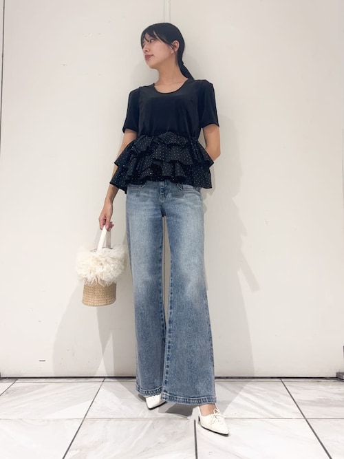 ベロアペプラムフリルトップス（Tシャツ/カットソー）｜LILY BROWN