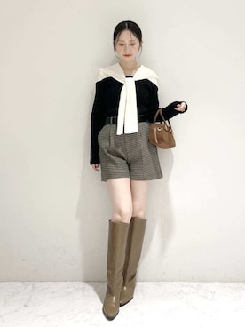 「ボウタイ」｜LILY BROWNさん（レディース・154cm）の秋コーディネート